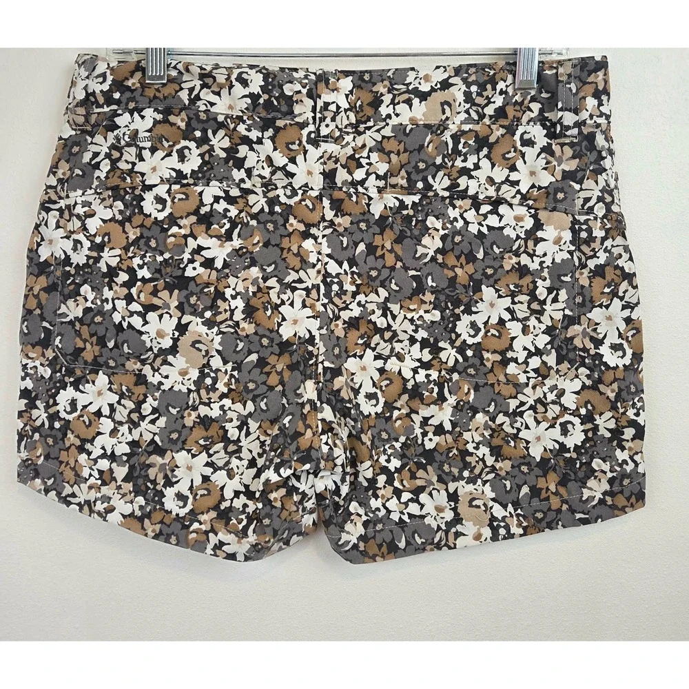 Columbia Omni-Shield Shorts Womens 8 Floral Brown Grey Hiking Outdoor - Picture 9 of 13